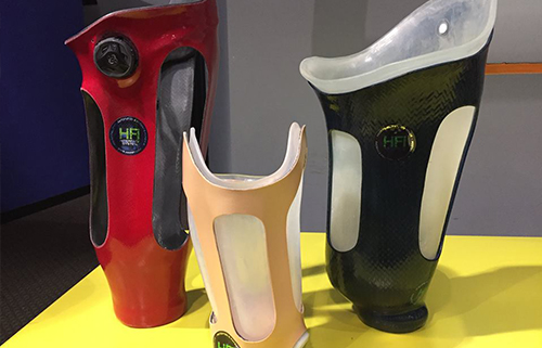 set of 3 prosthetics on a tabLe